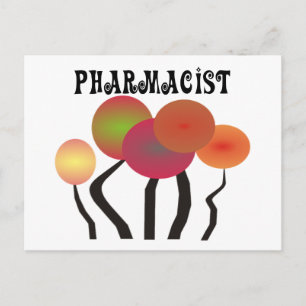 Pharmacist Gifts  Whimsical Trees Design Postcard
