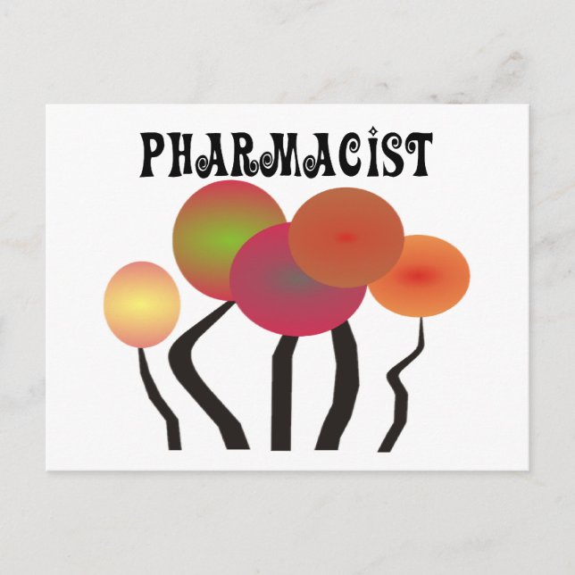 Pharmacist Gifts  Whimsical Trees Design Postcard (Front)