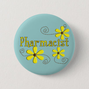 Pharmacist Gifts, Yellow Daisies 2 Inch Round Button