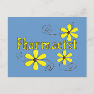 Pharmacist Gifts, Yellow Daisies Postcard