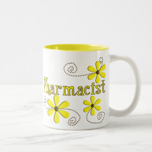 Pharmacist Gifts, Yellow Daisies Two-Tone Coffee Mug