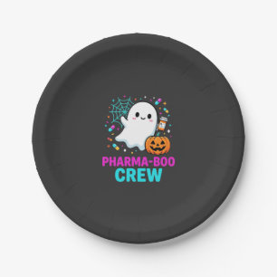 Pharmacist Halloween Pharma-Boo Crew Ghost Design_ Paper Plate