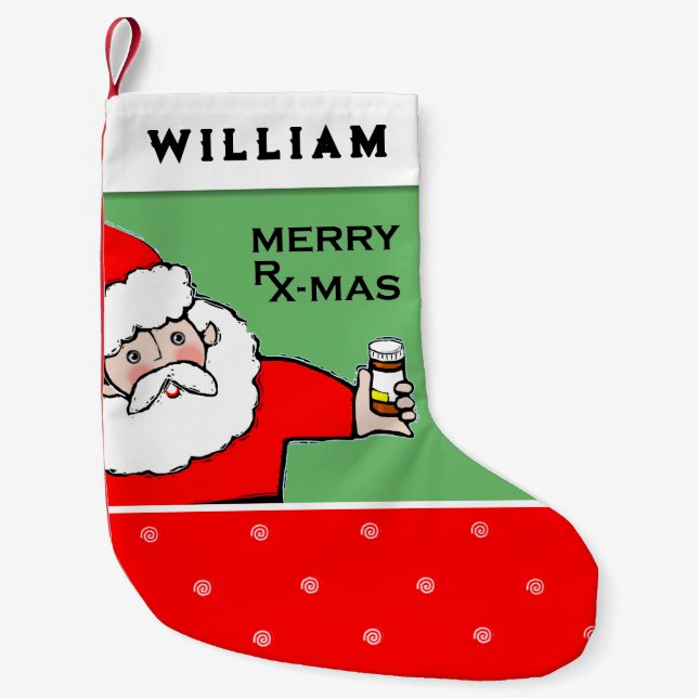 Pharmacist Holiday Gift Small Christmas Stocking (Front)