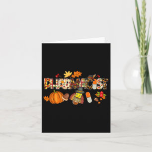 Pharmacist Leopard Pilgrim Hat Fall Thanksgiving G Card