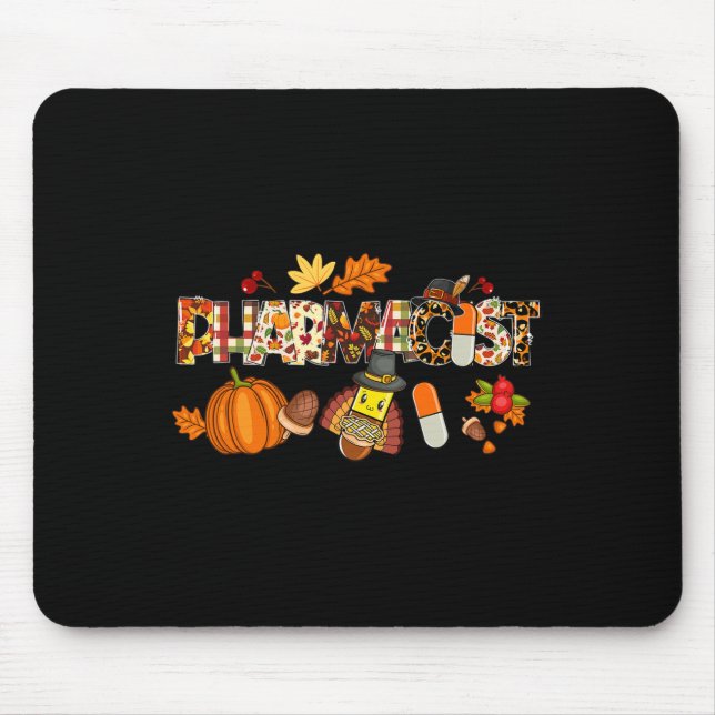Pharmacist Leopard Pilgrim Hat Fall Thanksgiving G Mouse Pad (Front)