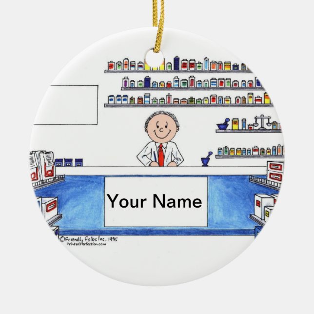 Pharmacist - Male Ceramic Ornament (Front)