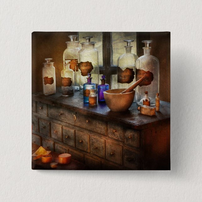 Pharmacist - Medicinal Equipment 2 Inch Square Button (Front)
