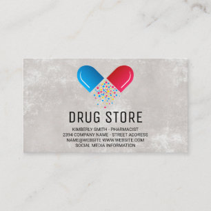 Pharmacist   Medicine Pill Opened Logo Business Card
