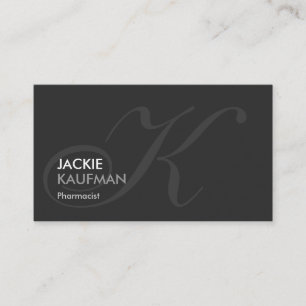 Pharmacist - Modern Swash Monogram Business Card