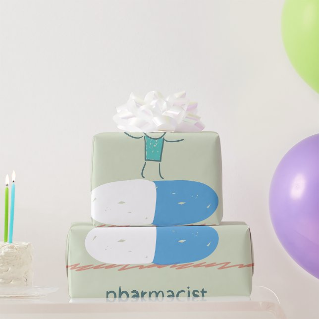Pharmacist On A Tablet Wrapping Paper (Creator Uploaded)