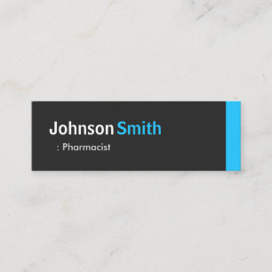 Pharmacist - Personal Aqua Blue Mini Business Card