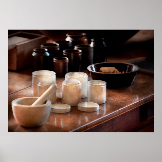 Pharmacist - Pestle and cups Poster (Front)