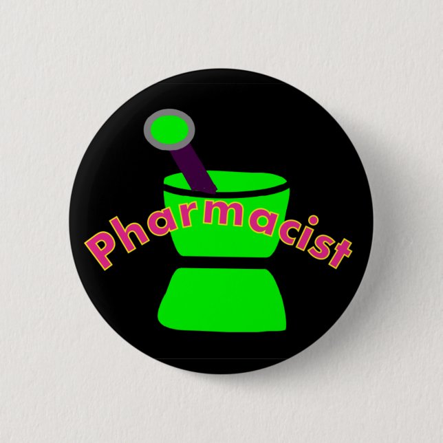 "Pharmacist"  Pestle & Mortar Design Gifts 2 Inch Round Button (Front)