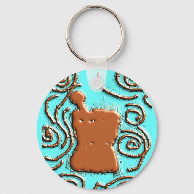 PHARMACIST Pestle & Mortar Design Gifts Keychain (Front)