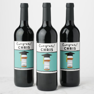 Pharmacist Pharmacy School Graduation Party Gift Wine Label