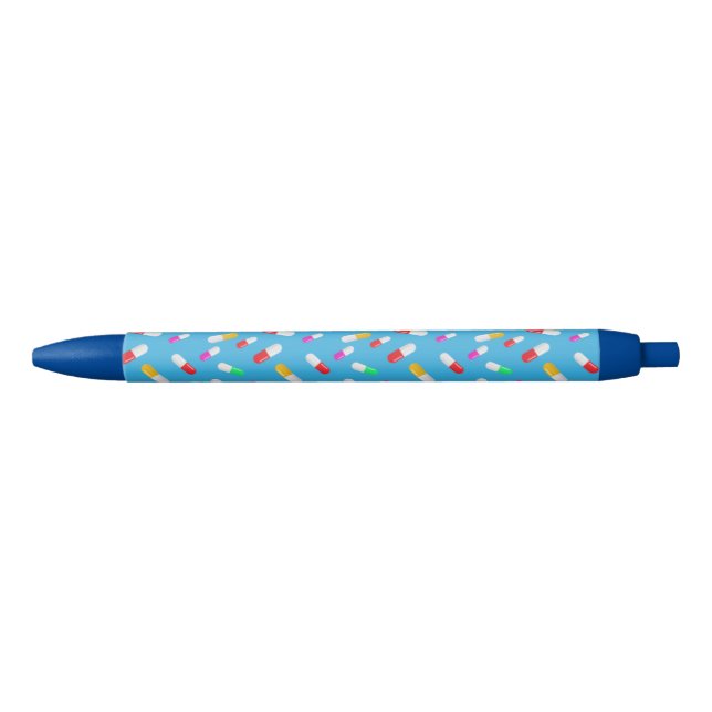 Pharmacist Pills Background Black Ink Pen (Front)