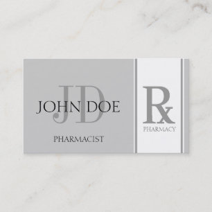 Pharmacist/Prescription Pharmacy Silver Business Card