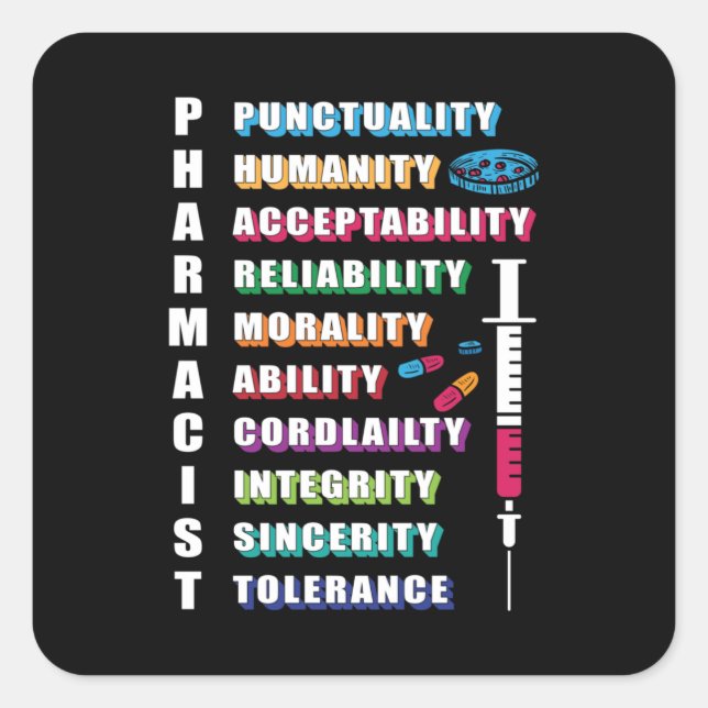 Pharmacist Quote Pharmacy Technician Pharmacists Square Sticker (Front)