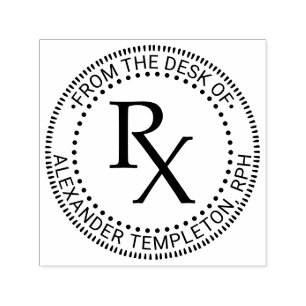 Pharmacist RX “From the desk of”, “office of” Self-inking Stamp