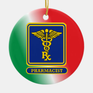 Pharmacist Shield Custom Ceramic Ornament