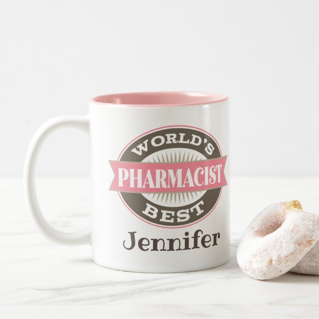 Pharmacist Worlds Best Two-Tone Coffee Mug (With Donut)