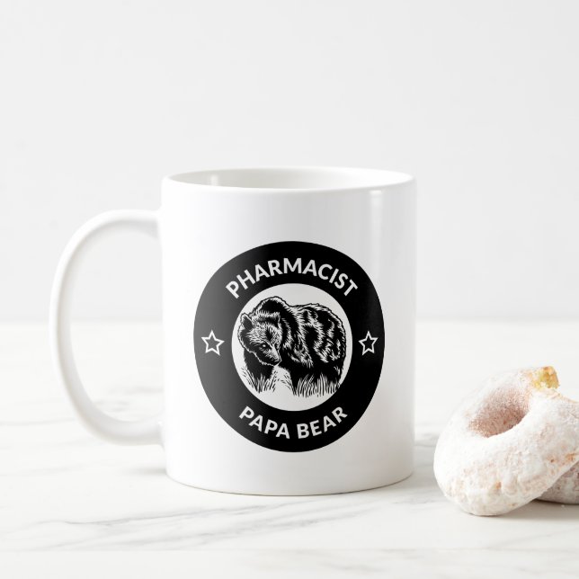 Pharmaciste personnalisé Papa Bear Coffee Mug (Avec donut)