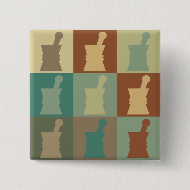 Pharmacology Pop Art 2 Inch Square Button (Front)