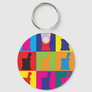 Pharmacology Pop Art Keychain