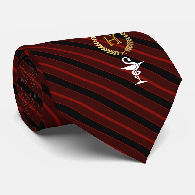 Pharmacology Professional Framed Monogram Red Tie (Rolled)