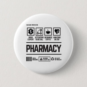 pharmacy 2 inch round button