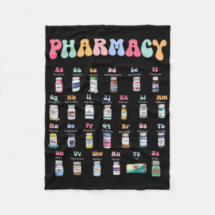 Pharmacy Alphabet Doctor Of Pharmacy Tech Medicine Fleece Blanket