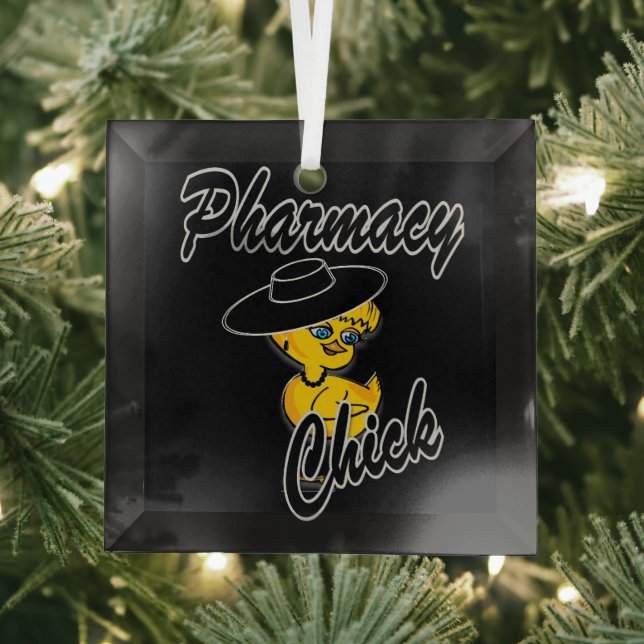 Pharmacy Chick #4 Glass Ornament (Insitu)