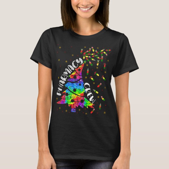 Pharmacy Christmas Crew Funny Xmas Pharmacist Gift T-Shirt (Front)