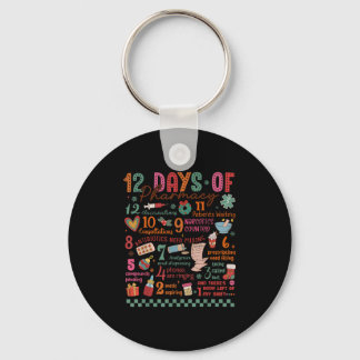 Pharmacy Christmas Shirt - 12 Days Of Pharmacy Tec Keychain