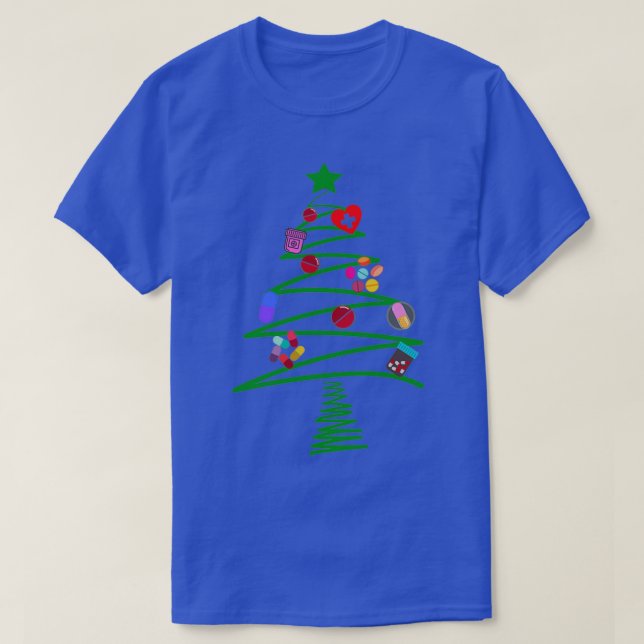 Pharmacy Christmas Tree T-Shirt (Design Front)