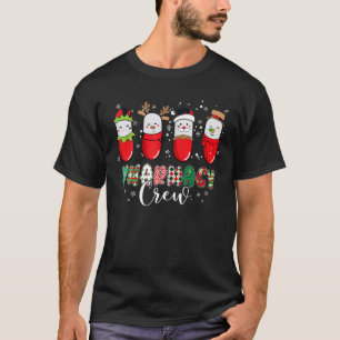Pharmacy Crew Christmas Pills Snowman Reindeer San T-Shirt