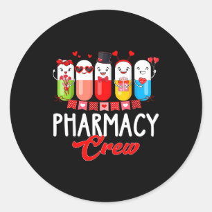 Pharmacy Crew Nurse Valentines Day Pharmacist Tech Classic Round Sticker