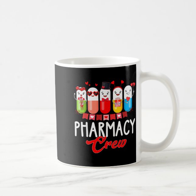 Pharmacy Crew Nurse Valentines Day Pharmacist Tech Coffee Mug (Right)