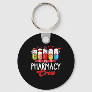 Pharmacy Crew Nurse Valentines Day Pharmacist Tech Keychain