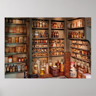 Pharmacy - Get me that bottle on the second shelf Poster