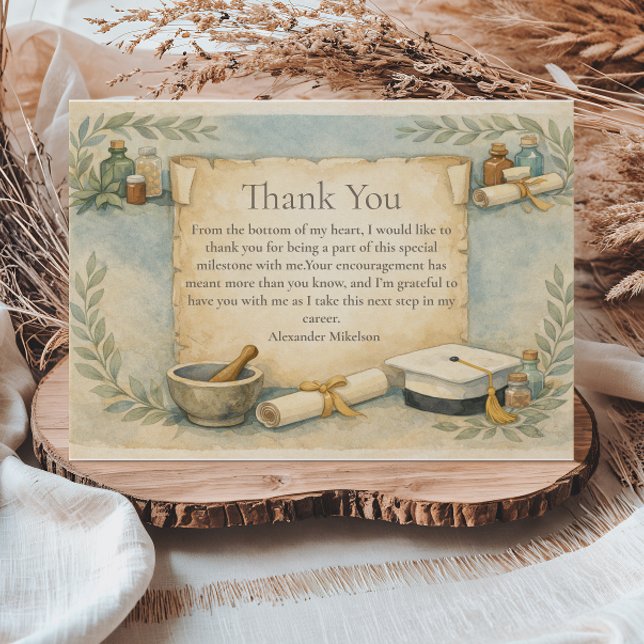 Pharmacy Graduate Milestone Thank You Card (Creator Uploaded)
