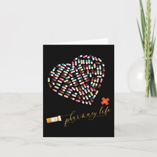 Pharmacy Life Pharmacist Heart Happy Valentine's D Card (Front)