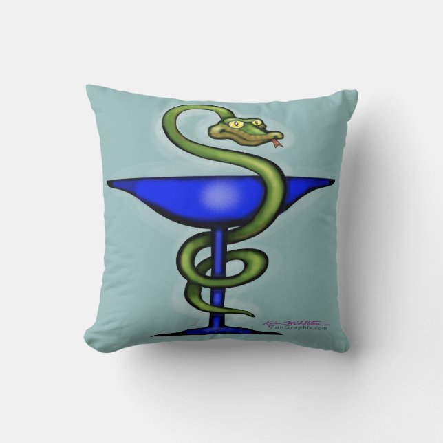 Pharmacy Logo Throw Pillow (Front)