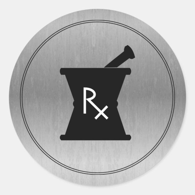 Pharmacy Mortar Pestle Logo Sticker (Front)