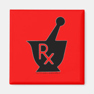 Pharmacy mortor and pestle symbol - magnet