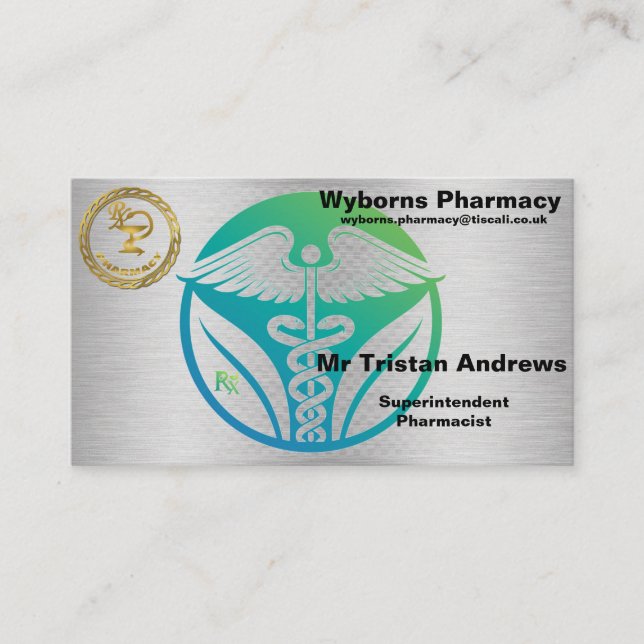 Pharmacy owner/director logo business card (Front)