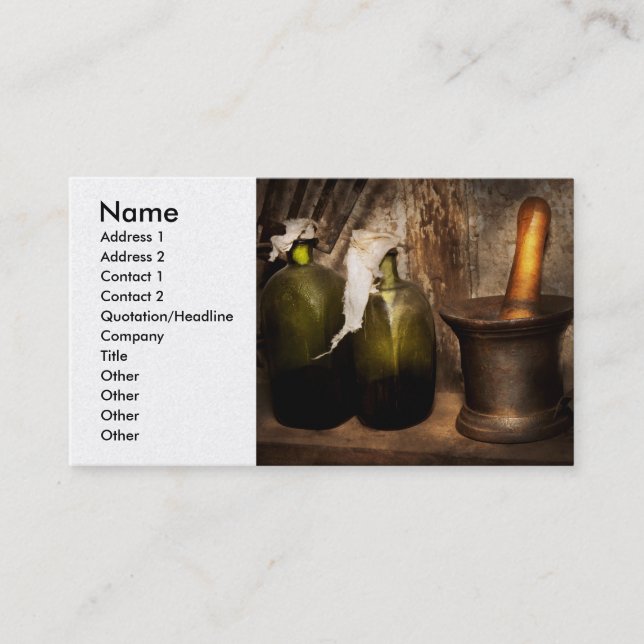 Pharmacy - Pestle - Home remedies Business Card (Front)