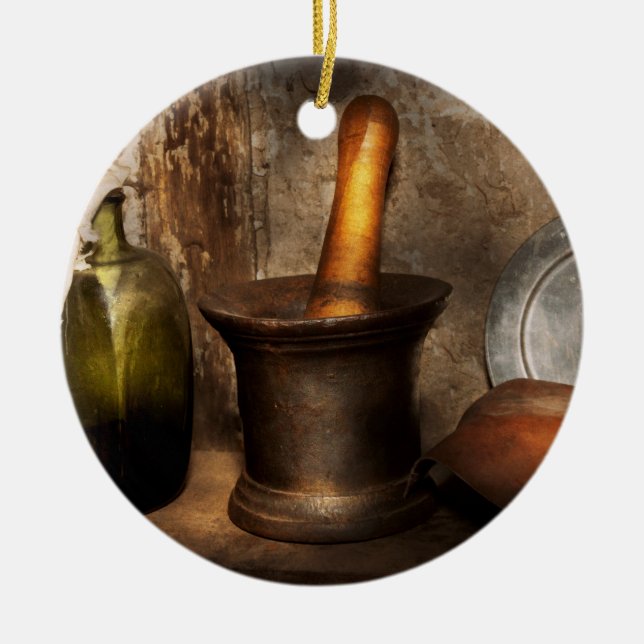 Pharmacy - Pestle - Home remedies Ceramic Ornament (Front)