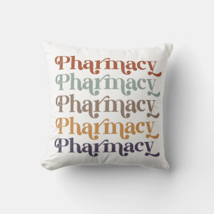 Pharmacy Retro Pharmacist Pharmacy Student Gift  Throw Pillow