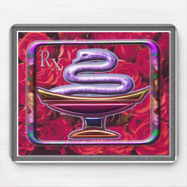 Pharmacy Rx Love Roses Good Medicine Mousepad (Front)